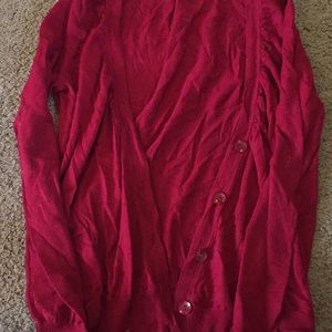 Dark red cardigan